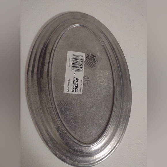 Vtg Wilton Armetale Silver Pewter Grape Motif Oval Platter Tray USA 11.7" - Picture 4 of 7